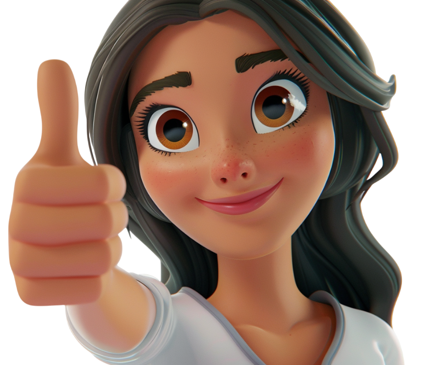 pretty_cartoon_woman_giving_the_thumbs_up_smiling