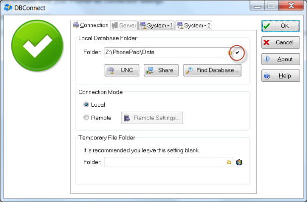 CheckLocalDatabaseFolder