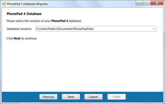 DBMigrate-PhonePad4DatabaseLocation