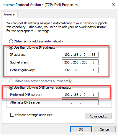 IP Address Settings