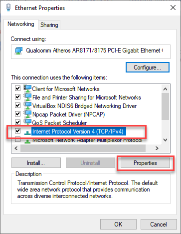 Internet Protocol Properties