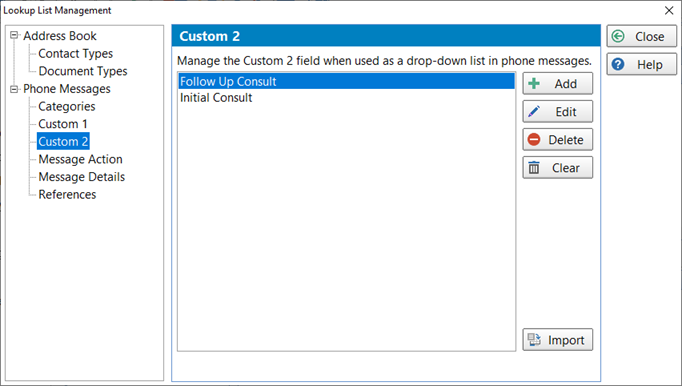 Maintain Custom Field List 2