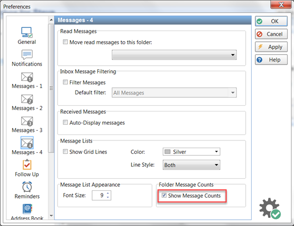 Folder Message Counts