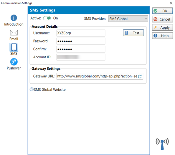 SMSSettings