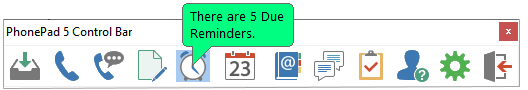 Control Bar Reminders Hint