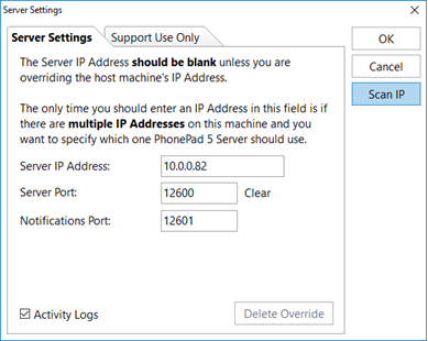 ControlCenterPhonePadServerIPAddressOverride