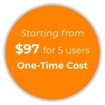 Starting from $97 for 5 users One-Time Cost